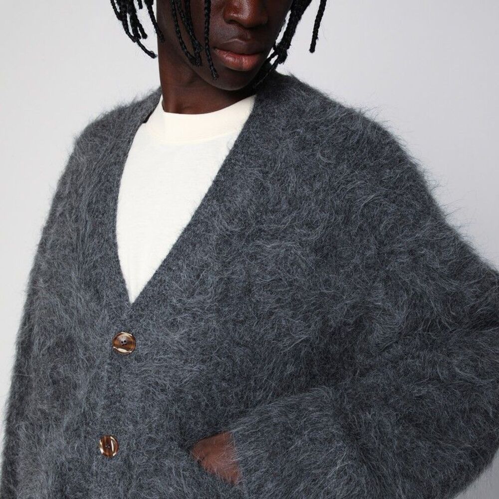 Séfr Lee Grey Alpaca-Blend Cardigan Men - Picture 4 of 4
